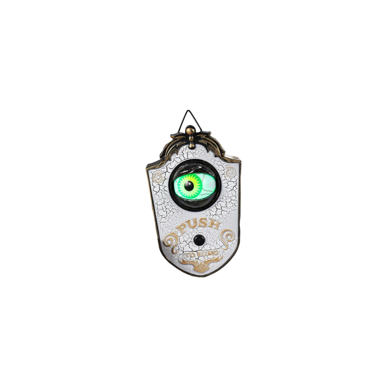 Halloween One-Eyed Doorbell Decorative LED Electric Lighting Eyeball Doorbell - Scary Sound, Hanging Design Creates a Horrifying Sound Pendant - White