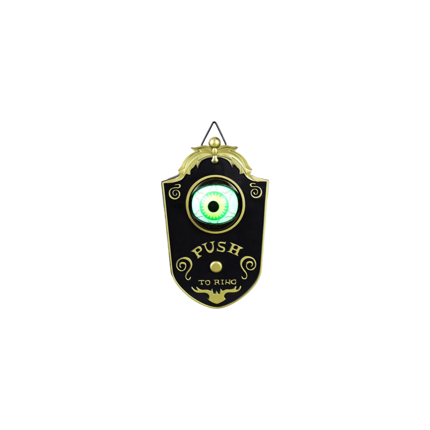 Halloween One-Eyed Doorbell Decorative LED Electric Lighting Eyeball Doorbell - Scary Sound, Hanging Design Creates a Horrifying Sound Pendant - Black
