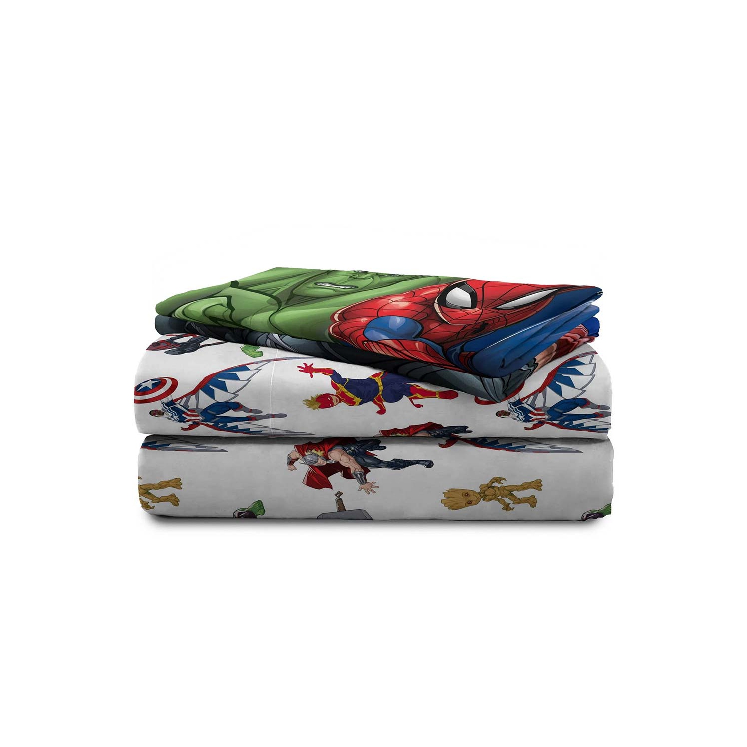 Avengers 5-Pcs Full Bed in Bag Sheet Set for Kids - Comforter, Flat Sheet, Fitted Sheet, and 2 Pillowcase