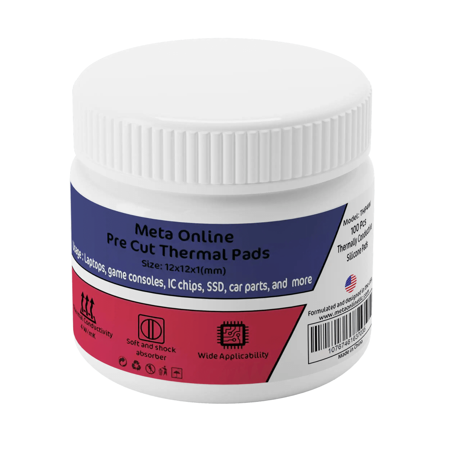 Coussinets thermiques précoupés de rechange SSD-RAM - IC (paquet de 100) (Meta Online)