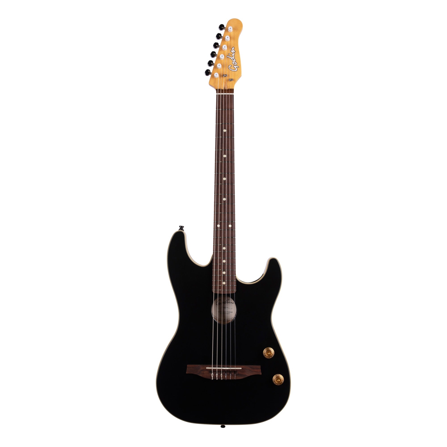 Guitare électrique en nylon noir mat G-Tour EQ de Godin avec sac - FABRIQUÉ AU CANADA
