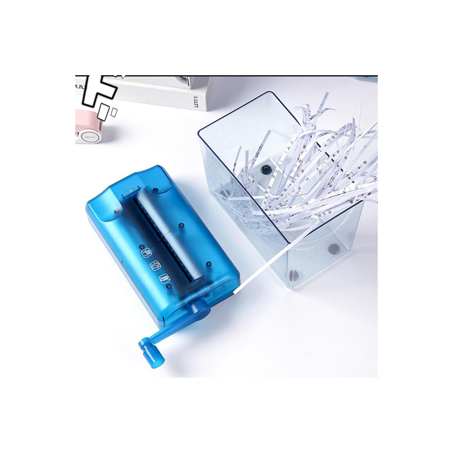 Mini Hand Shredder,Portable Paper Shredder Manual Shredder Document File Straight Cutting Machine for School Office,Hand Paper Cutter for