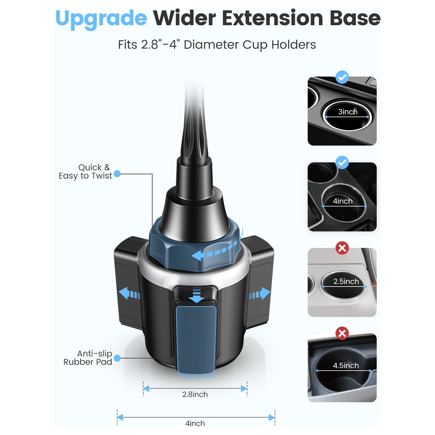 Z Car Phone Holder, Dual 360° Rotate Gooseneck Cup Holder Phone Mount for Car, Flexible Cell Phone Holder Car Compatible with iPhone 16 Pro