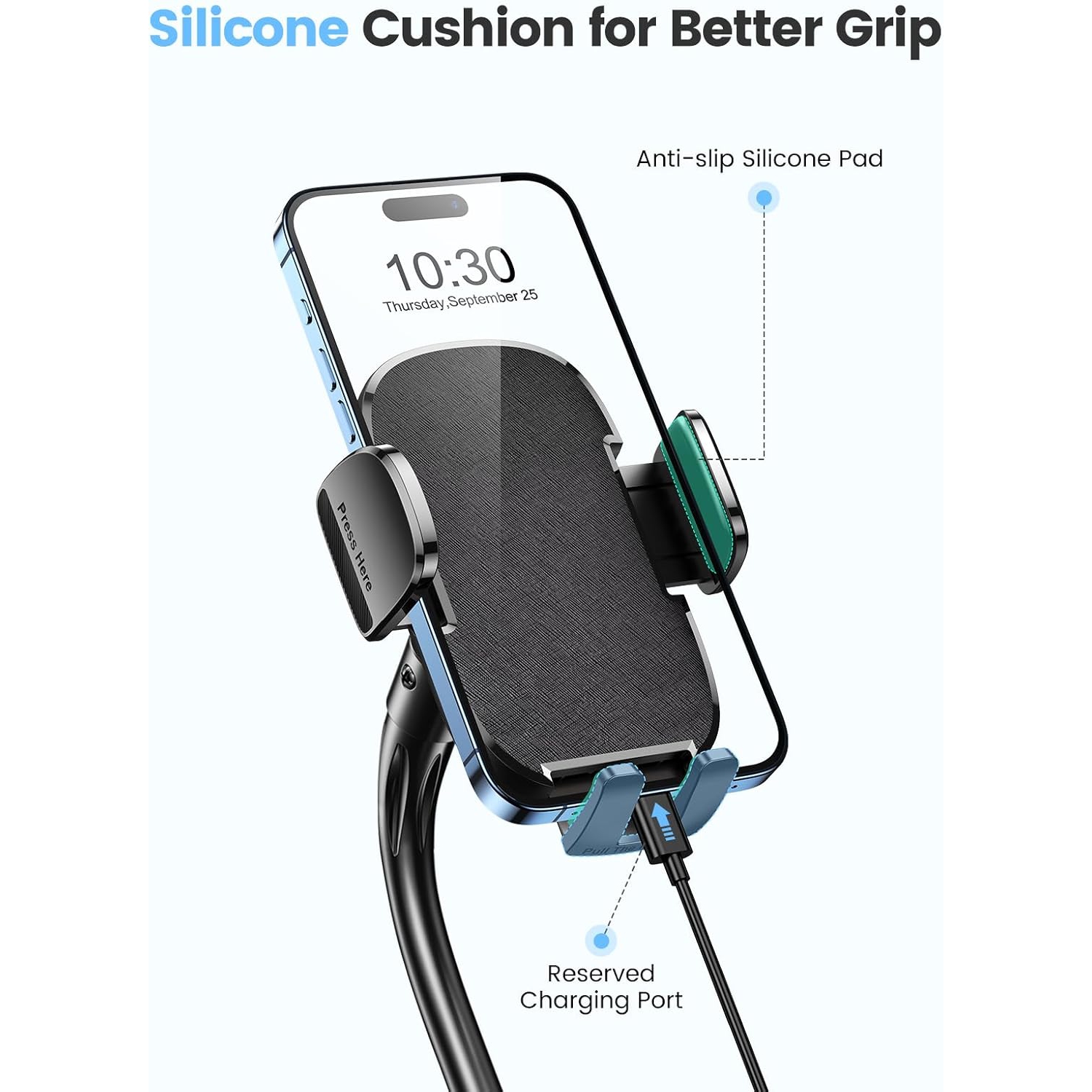 Z Car Phone Holder, Dual 360° Rotate Gooseneck Cup Holder Phone Mount for Car, Flexible Cell Phone Holder Car Compatible with iPhone 16 Pro