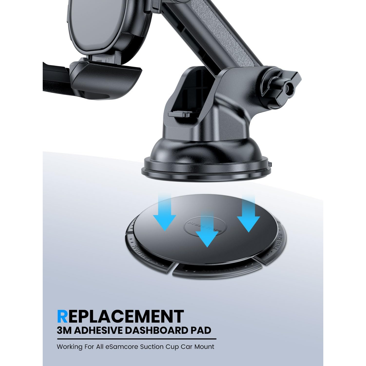 e Sticky Pad for Car Dashboard, for Suction Cup Phone Mount, 3M Adhesive Pad [Diameter: 3.1] Dash Mount Disk for iPhone/iPad/Tablet/GPS Holder