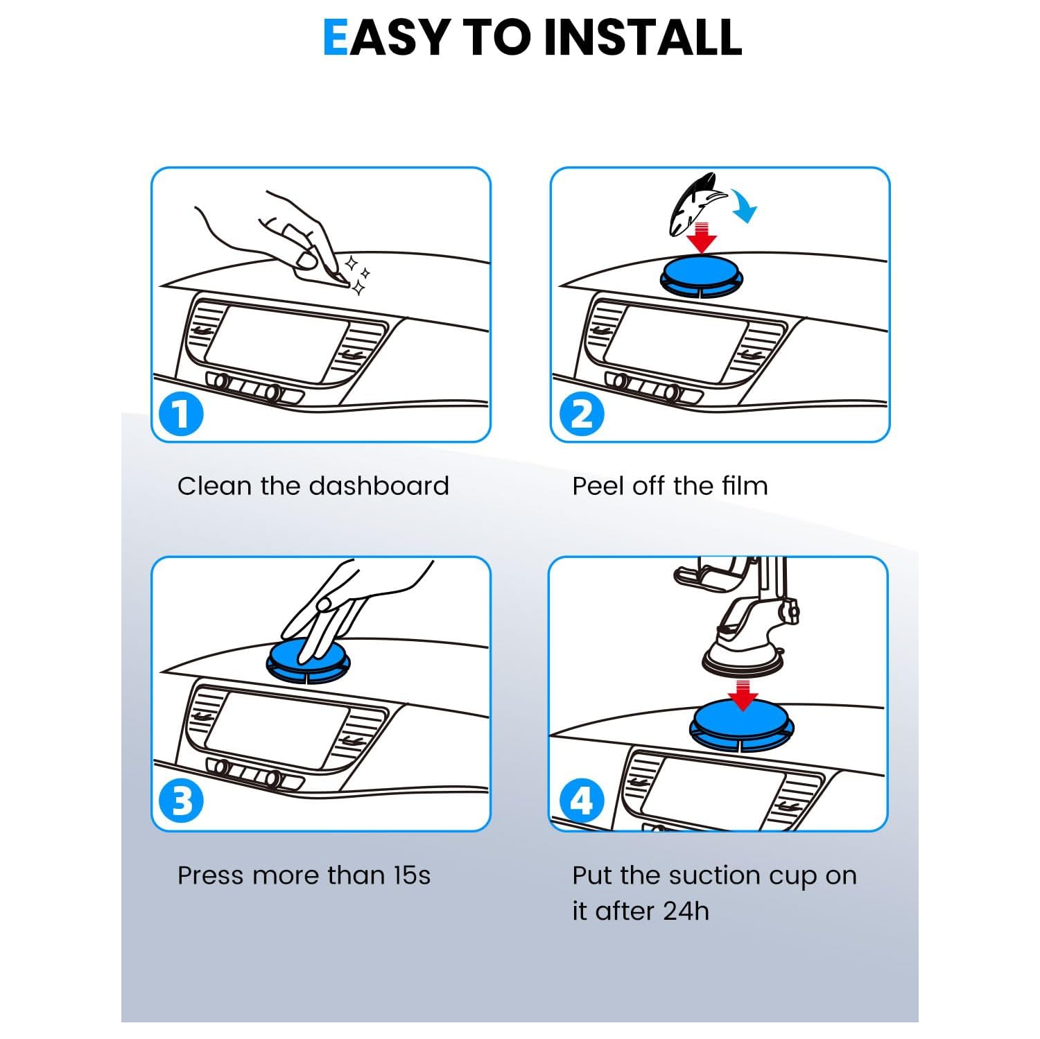 e Sticky Pad for Car Dashboard, for Suction Cup Phone Mount, 3M Adhesive Pad [Diameter: 3.1] Dash Mount Disk for iPhone/iPad/Tablet/GPS Holder