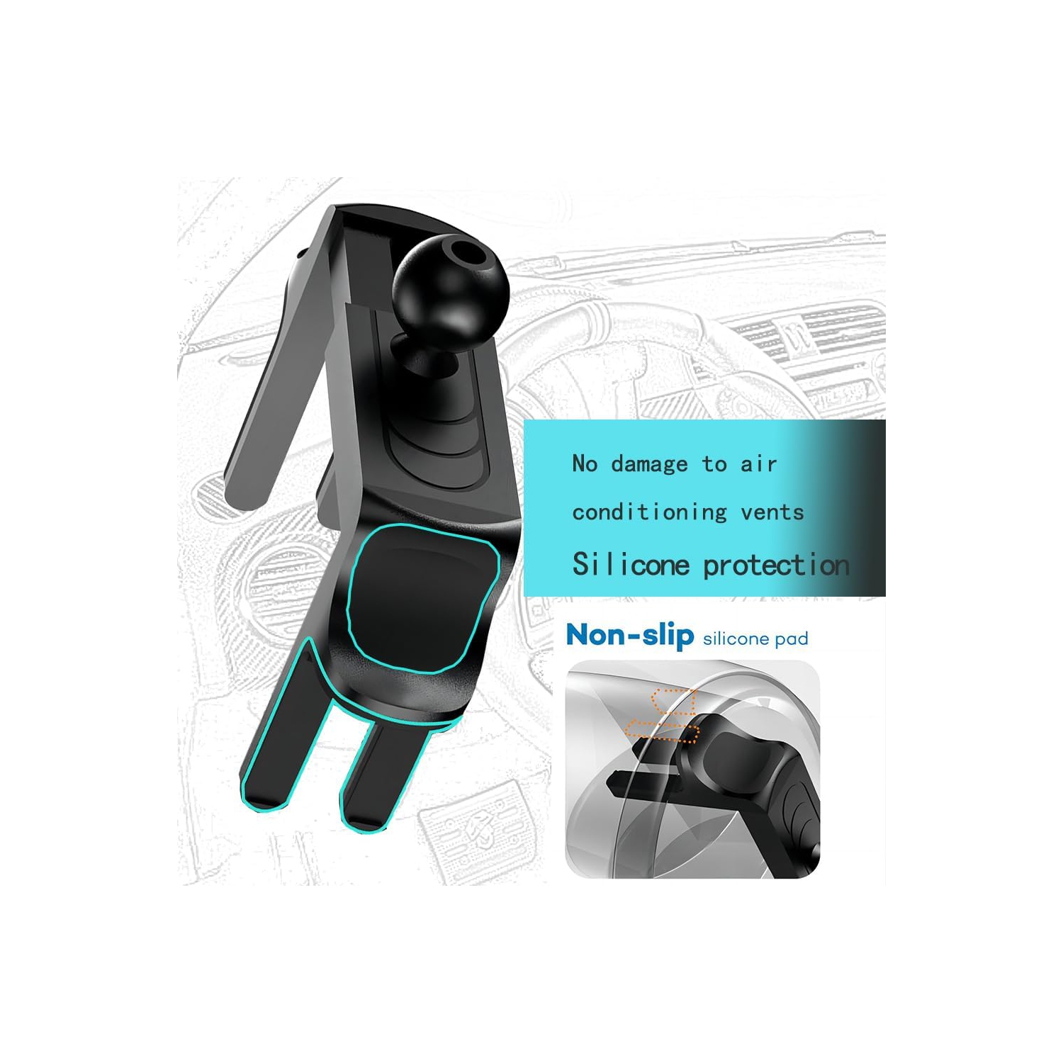 Car Phone Holder Mount Compatible with Mercedes Benz C-Class, E-Class,S-Class,B-Class,A-Class, GLC/GLE/GLS/GLB/GLA-Class 2016-2024 & Mini Cooper,