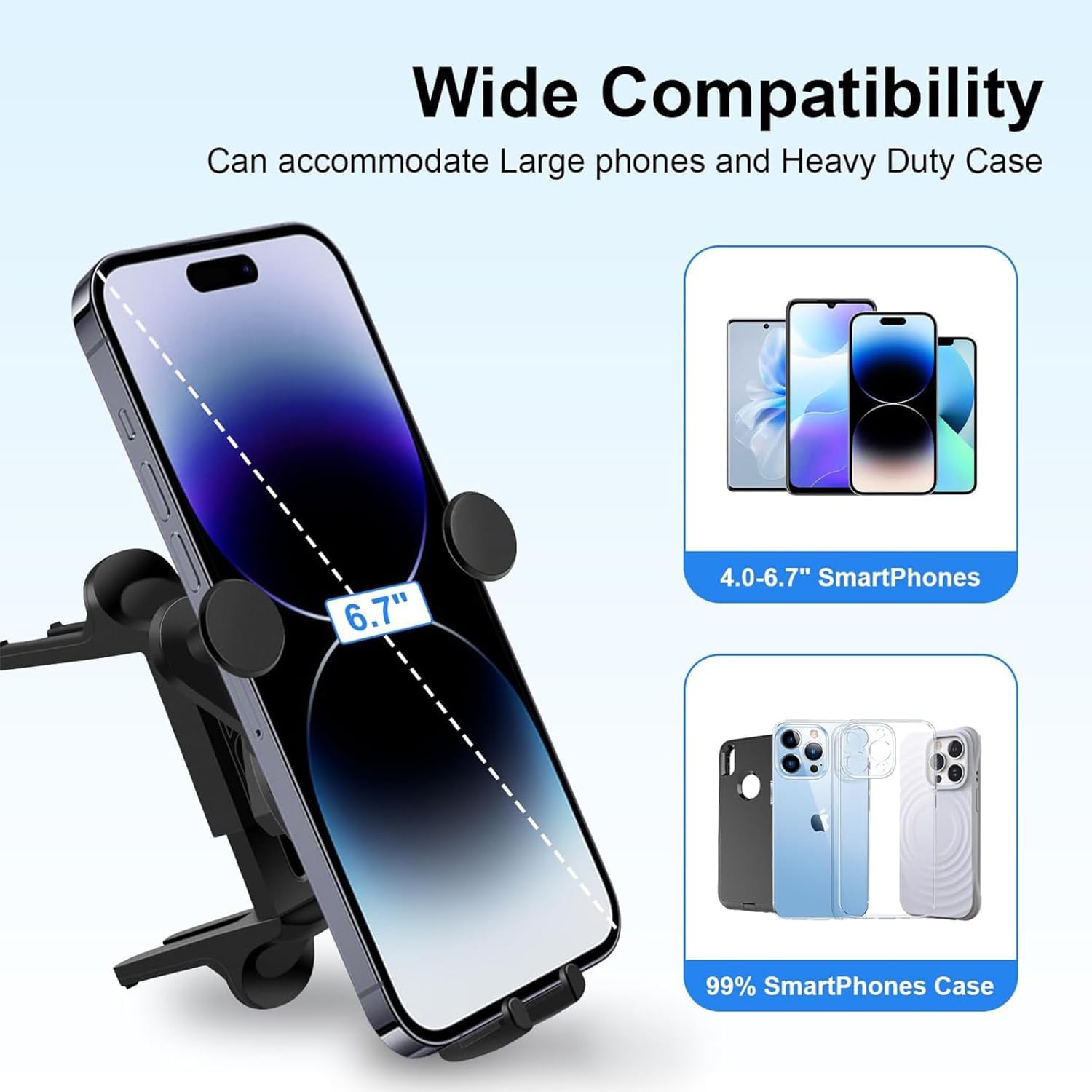 Car Phone Holder Mount Compatible with Mercedes Benz C-Class, E-Class,S-Class,B-Class,A-Class, GLC/GLE/GLS/GLB/GLA-Class 2016-2024 & Mini Cooper,