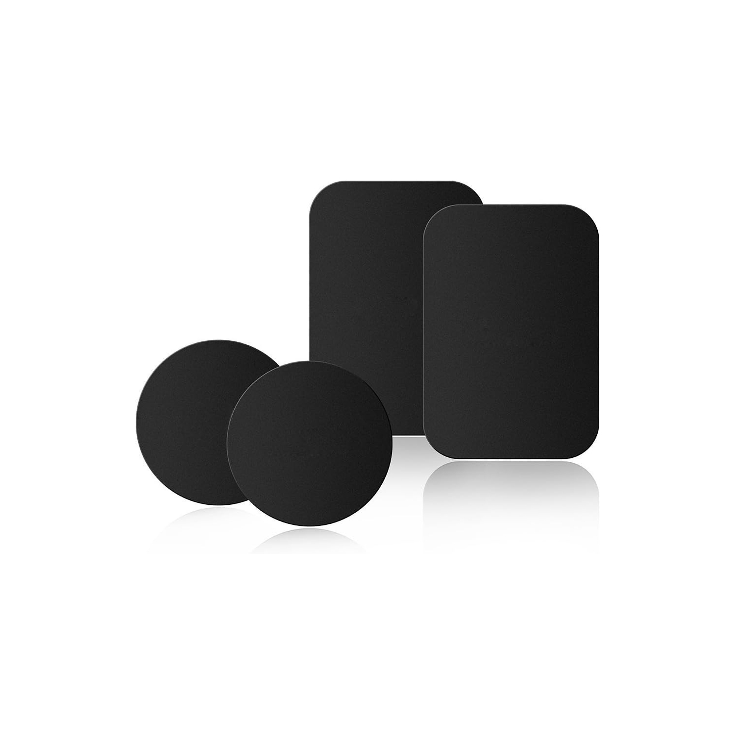 Metal Plate, 4 Pack Universal Mount Metal Plate with Adhesive for Magnetic Car Mount Cell Phone Holder, 2 Rectangular and 2 Round