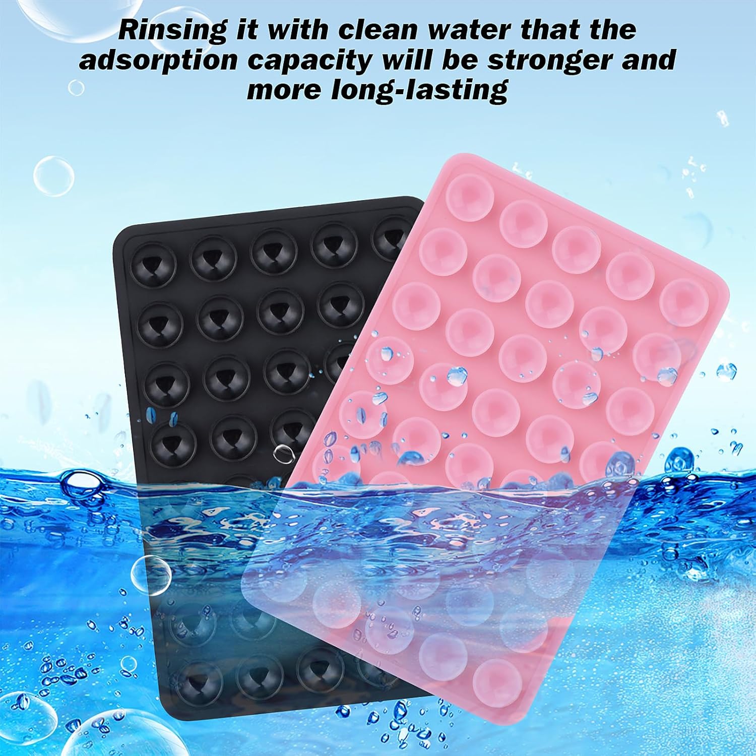 4 Pcs Silicone Suction Phone Case Mount Holder, Double Sided Suction Cup Phone Mount Hands-Free Strong Grip Holder for Selfies&Videos, Silicon Sticky