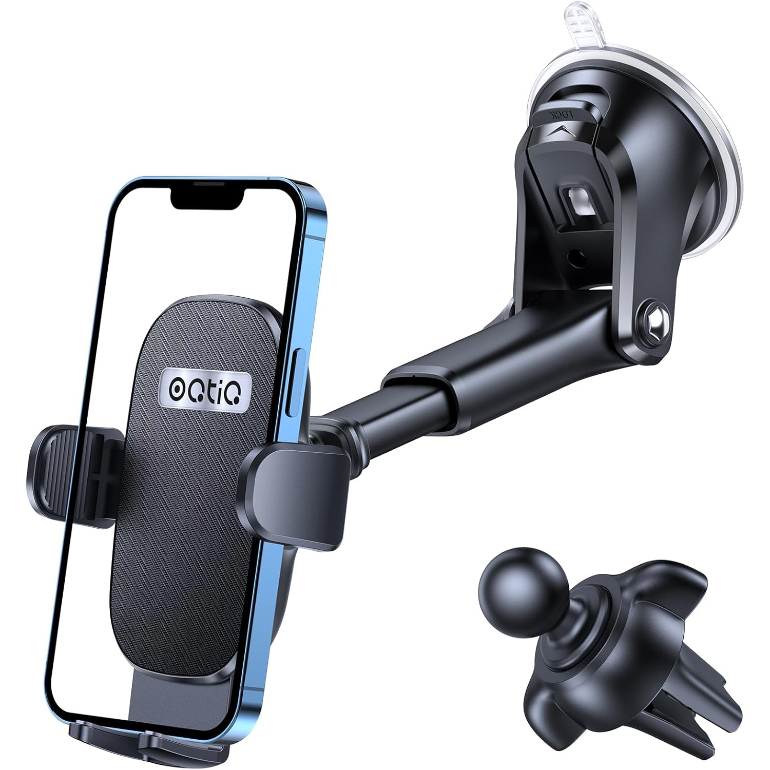 O 3-in-1 Suction Cup Phone Holder Windshield/Dashboard/Air Vent, Dashboard & Windshield Suction Cup Car Phone Mount with Strong Sticky Gel Pad,