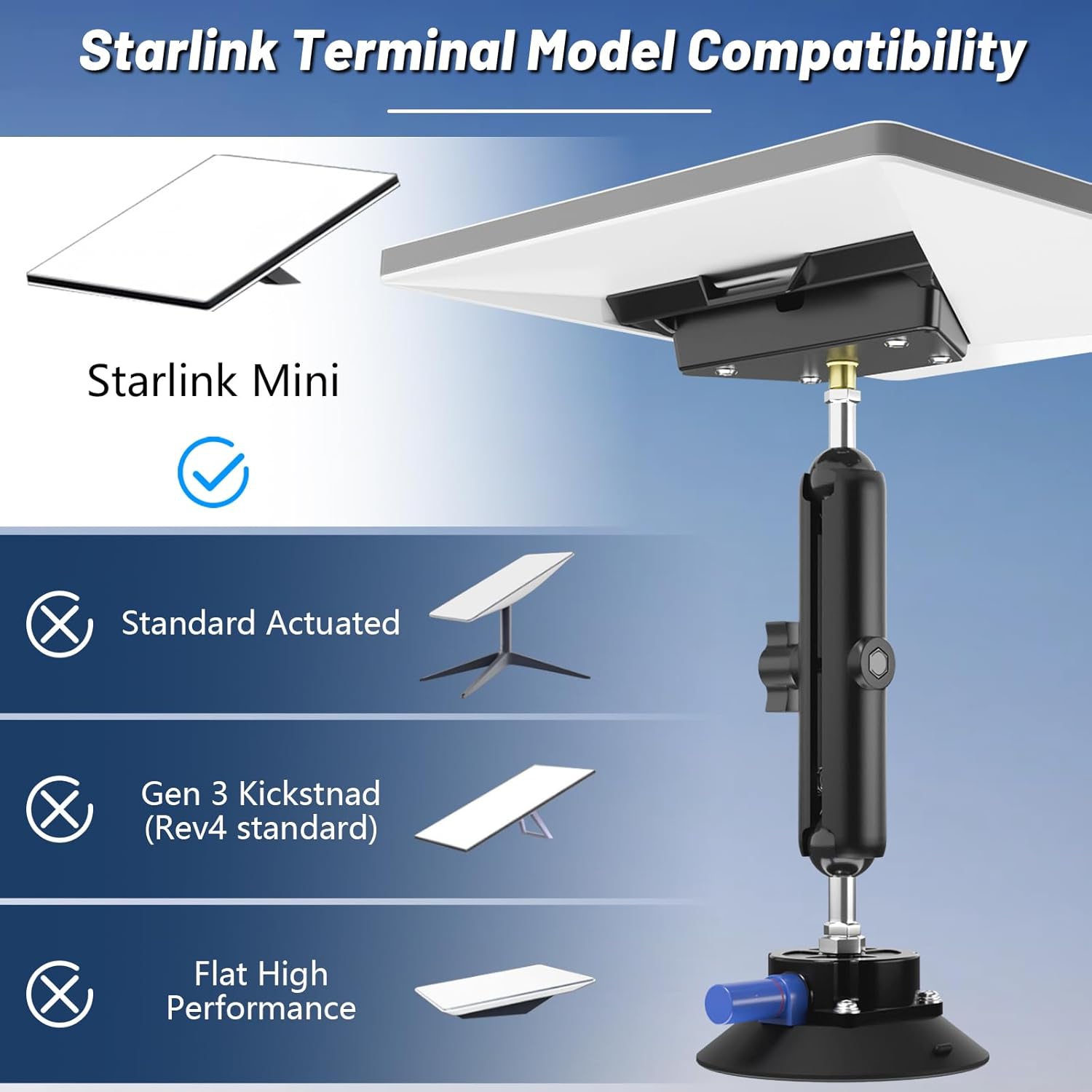 Adjustable Starlink Mini Mount, L Starlink Mini Suction Cup Mount, Starlink Mini Car Mount, Starlink Mini Roof Mount, Starlink Mini Mounting Kit for