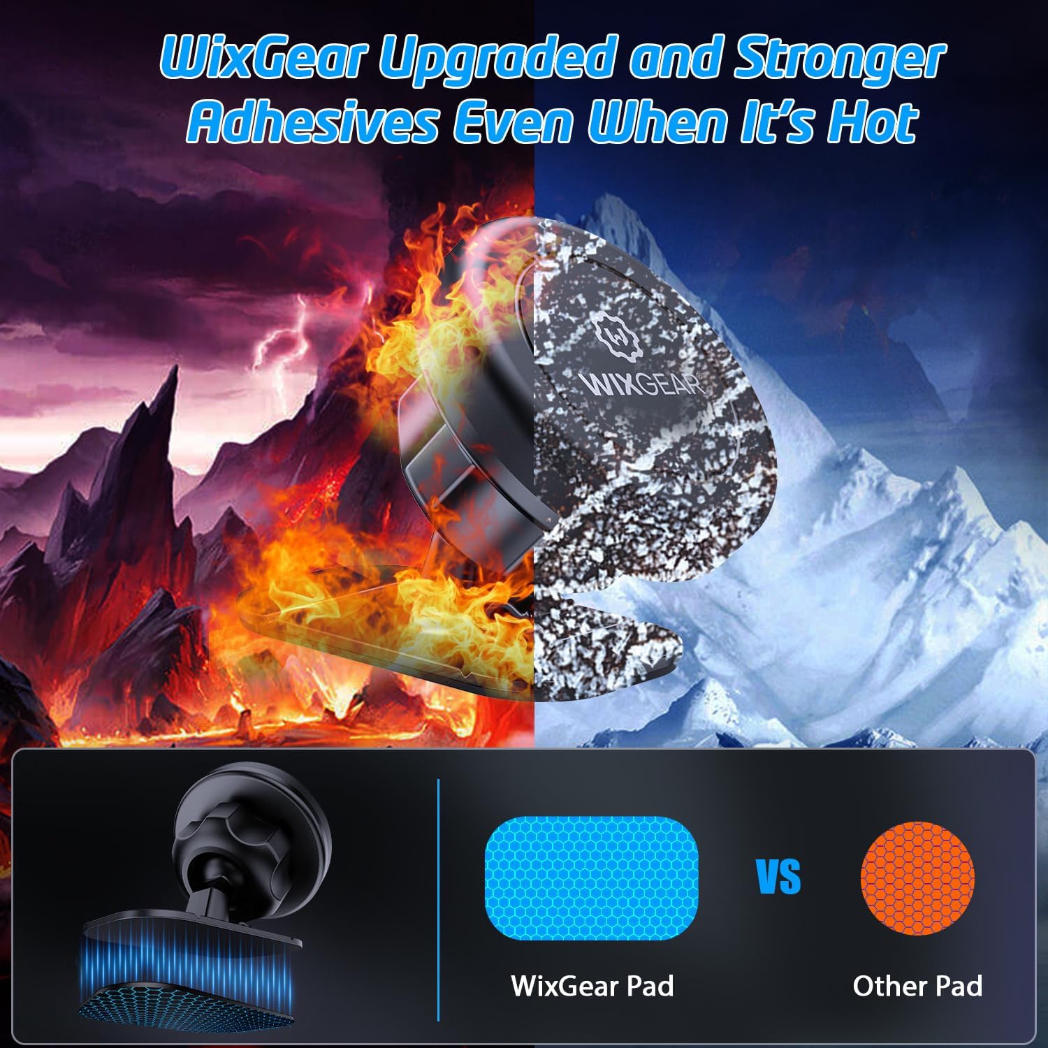 Magnetic Car Mount, W Universal Stick On Mount Dashboard Magnetic Phone Holder for Car, for Cell Phones and Mini Tablets with Fast Swift-snap