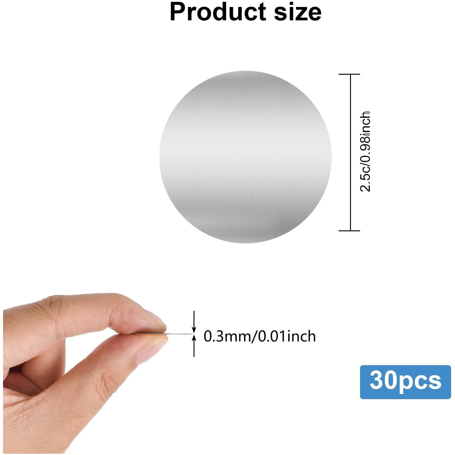 K 30 Pcs Metal Plates for Magnetic Car Mount, 25mm Round Thin Metal Plate with Adhesive for Magnetic Car Mount Phone Holder DIY Crafts