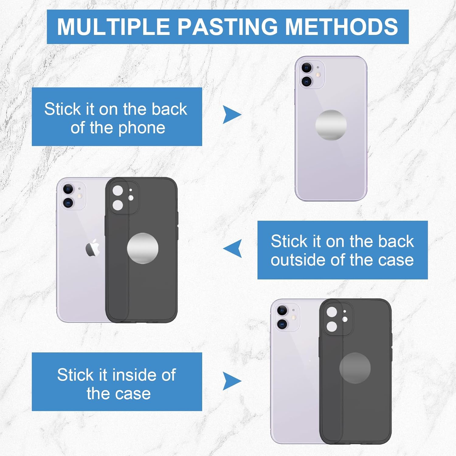 K 30 Pcs Metal Plates for Magnetic Car Mount, 25mm Round Thin Metal Plate with Adhesive for Magnetic Car Mount Phone Holder DIY Crafts