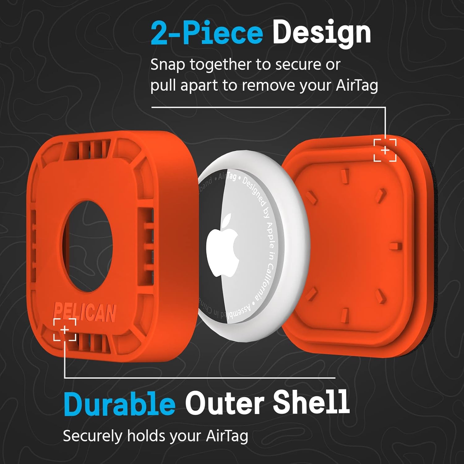 P Protector 1-Pack AirTag Holder - Air Tag Case with 3M Adhesive Sticker - Rugged Shockproof AirTag Cover - Hidden Air Tag Holder Stick On Mount for