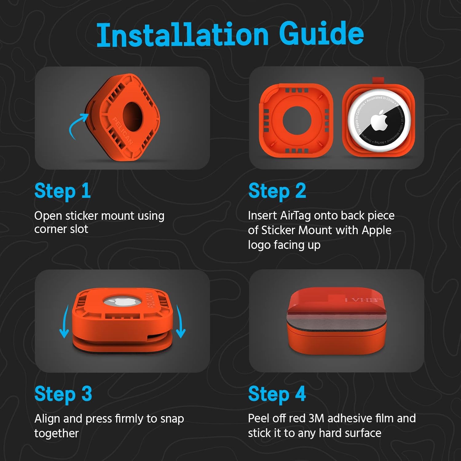 P Protector 1-Pack AirTag Holder - Air Tag Case with 3M Adhesive Sticker - Rugged Shockproof AirTag Cover - Hidden Air Tag Holder Stick On Mount for