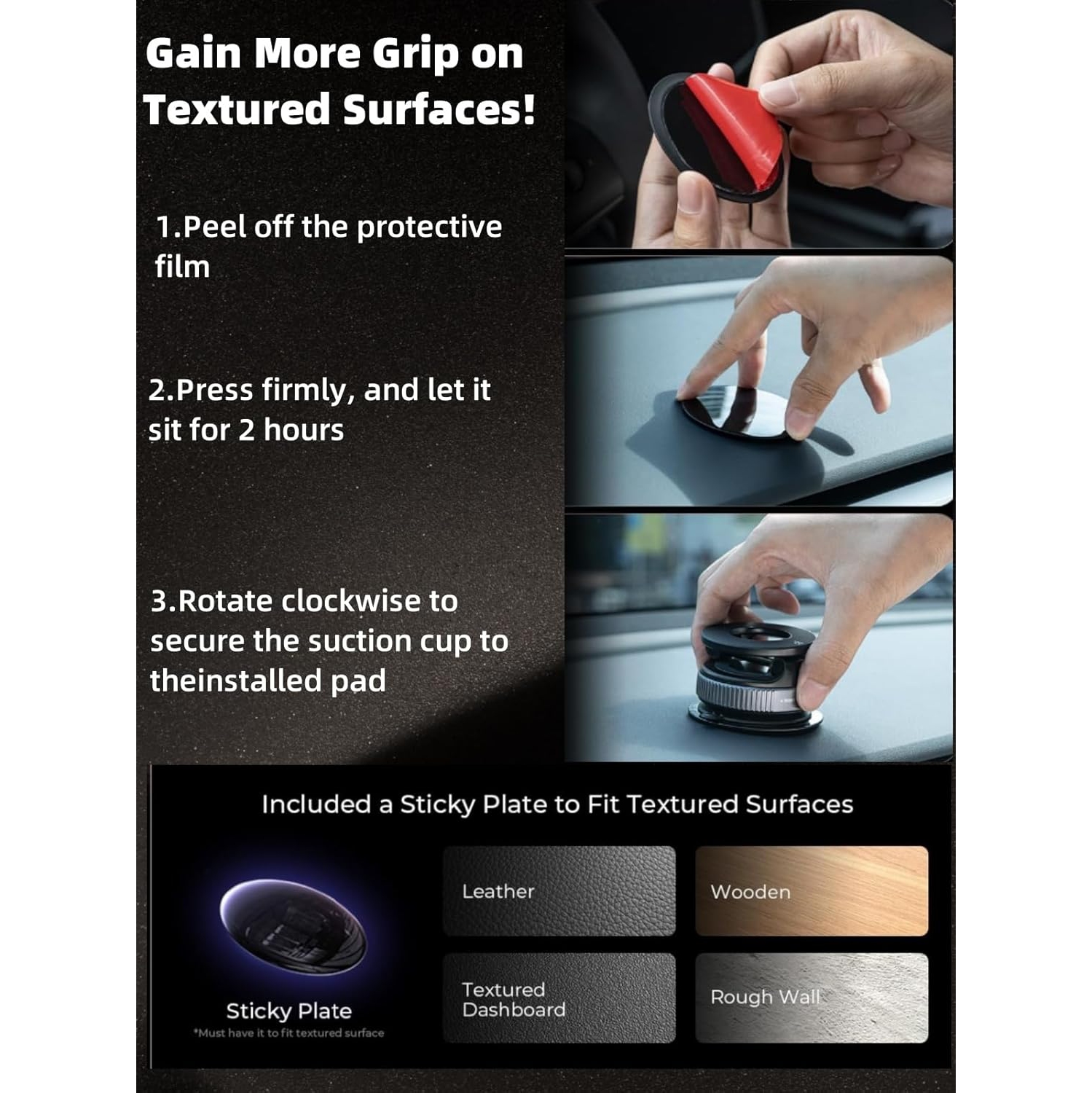 Vacuum Magnetic Suction Cup Phone Holder, Foldable Portable 360° Adjustable Magnetic Phone Holder for Car, Swivel Lock Car Phone Mount Compatible for