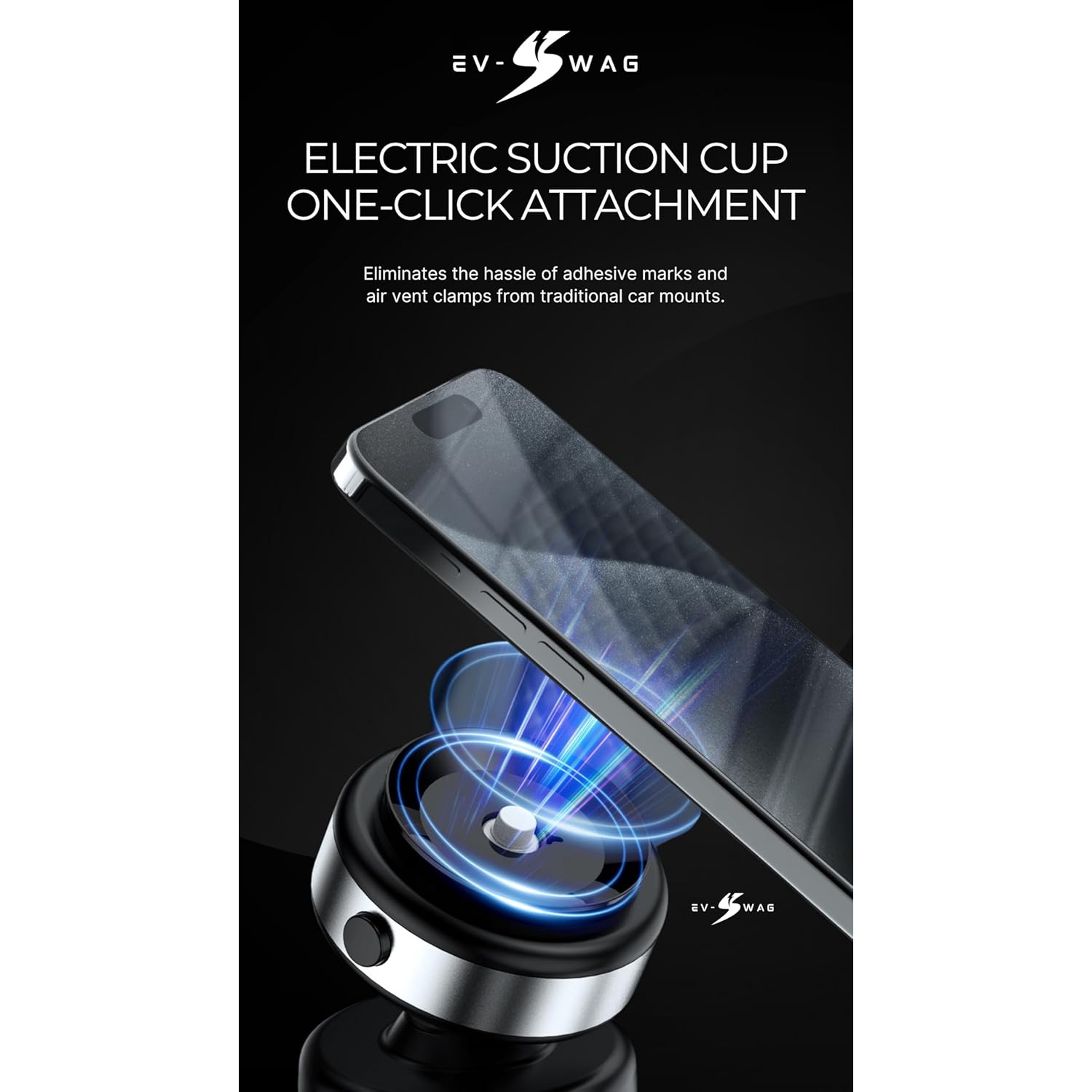 E Magnetic Suction Cup with 360° Swivel Phone Holder for Car, Universal Car Phone Holder Mount for Dashboard Windshield for iPhone 16 15 14 13 12