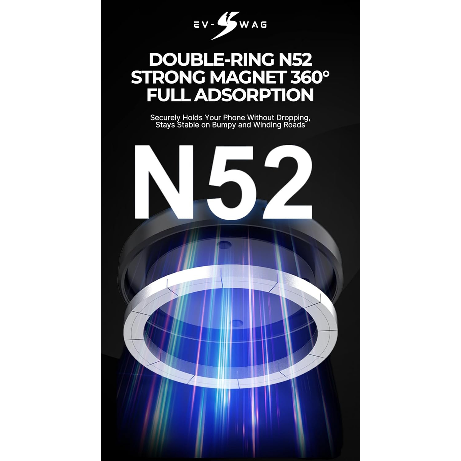 E Magnetic Suction Cup with 360° Swivel Phone Holder for Car, Universal Car Phone Holder Mount for Dashboard Windshield for iPhone 16 15 14 13 12