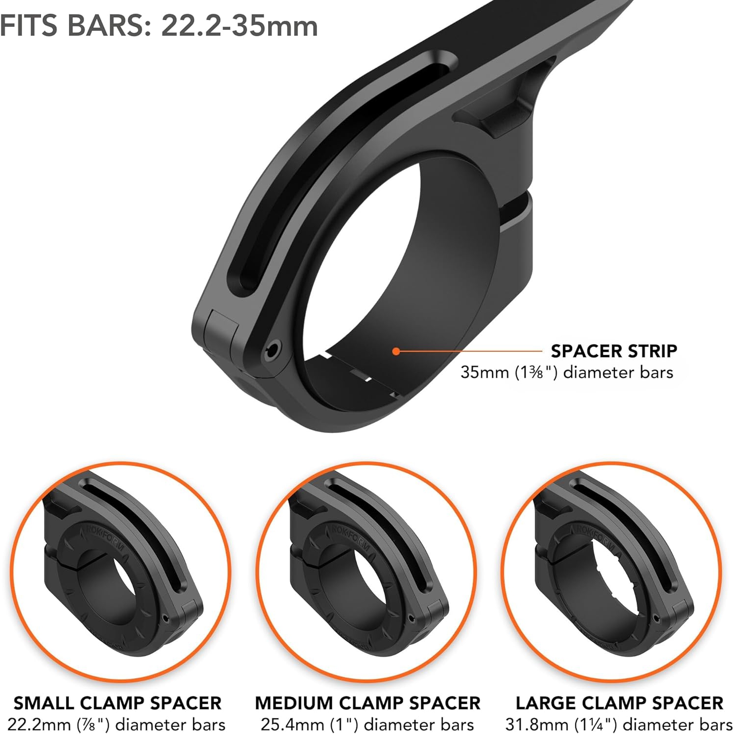 R - Over The Top Bike Phone Mount, Fits 4 Sizes of Bars 22.2-35mm, Bicycle Handlebar Mount Designed Twist Lock iPhone, Galaxy, Pixel Cases or