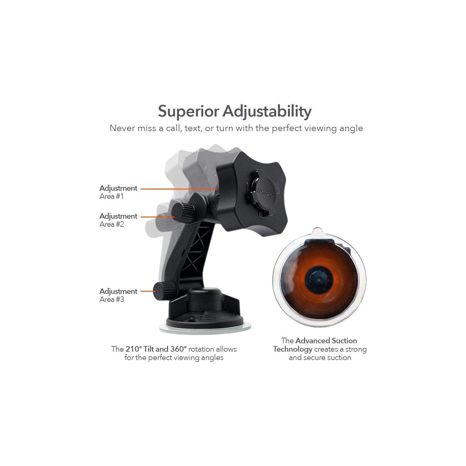 R 333501 R V3 Swivel Window Suction Mount, 1-Pack, Retail-Packaging, Black