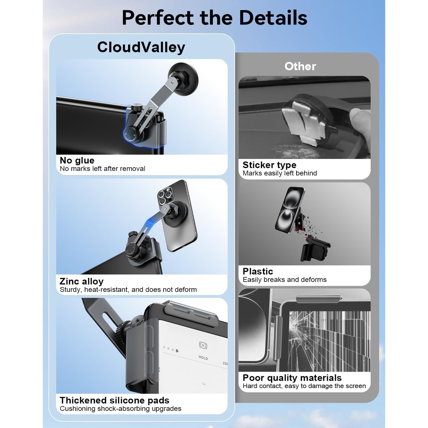 C Tesla Model Y/3 Phone Mount,?Extendable Metal Holder? Design for MagSafe Car Accessories for iPhone, Magnetic Mobile Phone Holders, Strong Magnet