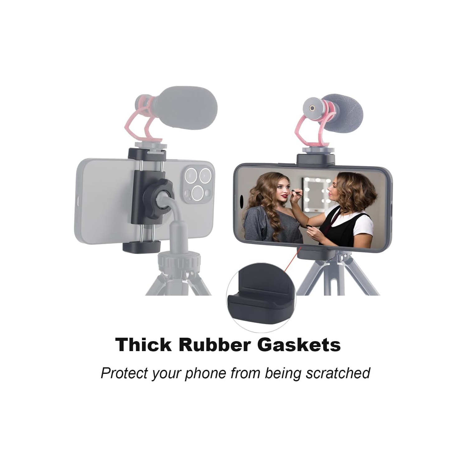 R Ball Mount Phone Holder, 17mm Ball Joint Cell Phone Holder Replacement for Car Phone Mount Ring Light Goose Neck Phone Bracket