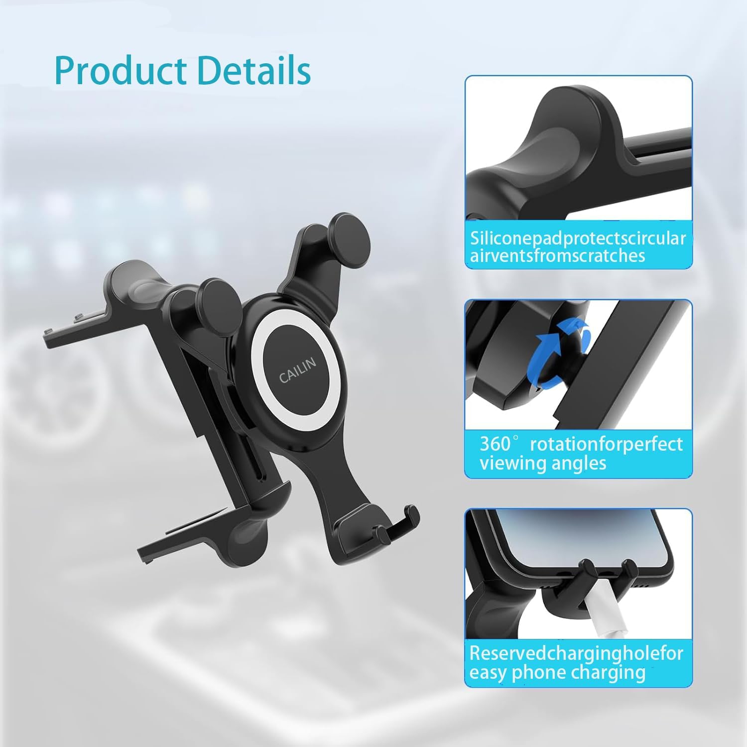 Car Phone Holder Mount Compatible with Mercedes Benz C-Class, E-Class,S-Class,B-Class,A-Class, GLC/GLE/GLS/GLB/GLA/GLK-Class 2016-2023 & Mini Cooper,