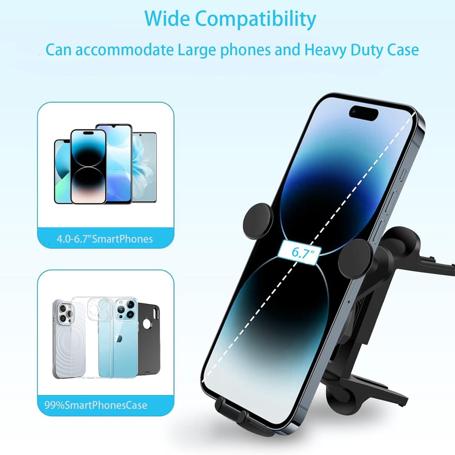 Car Phone Holder Mount Compatible with Mercedes Benz C-Class, E-Class,S-Class,B-Class,A-Class, GLC/GLE/GLS/GLB/GLA/GLK-Class 2016-2023 & Mini Cooper,