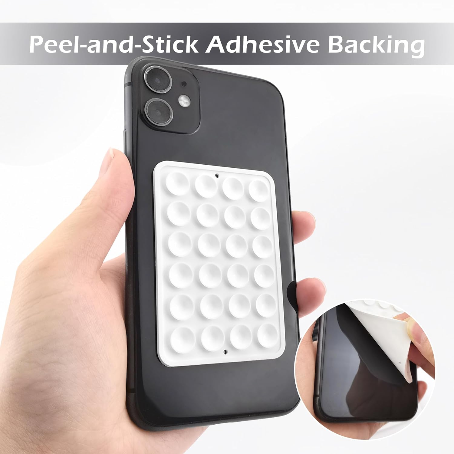 Q 3 PCS Silicone Suction Phone Pads for All Smartphones, Hands-Free Suction Phone Holders Suction Phone Case Sticky Grip Mount for Mirror, Selfie,