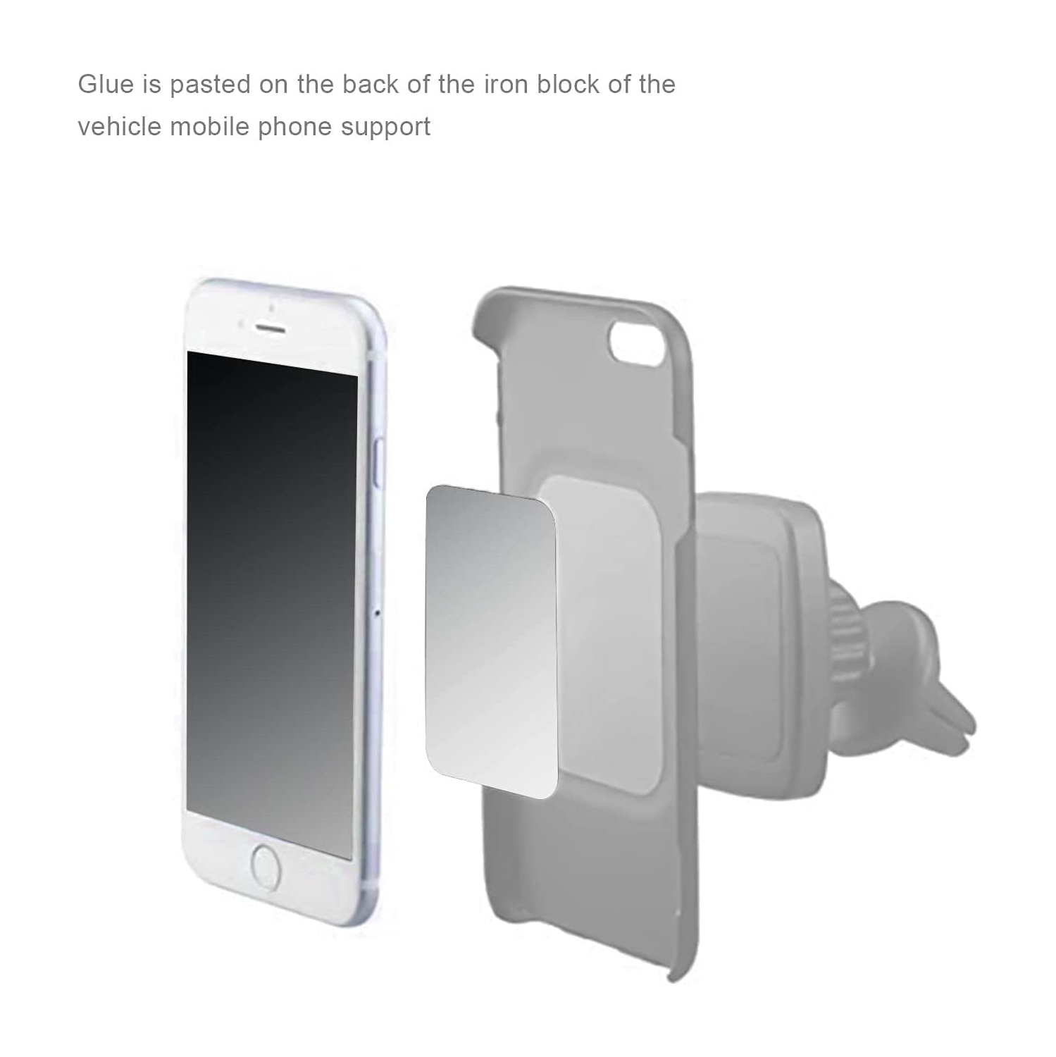 S Phone Metal Stickers for Magnetic Mount. Replacement Set of 16 Magnet Metal Plates Inside Cell Phone Case. Silver Sticky 3M Adhesive Backing Car