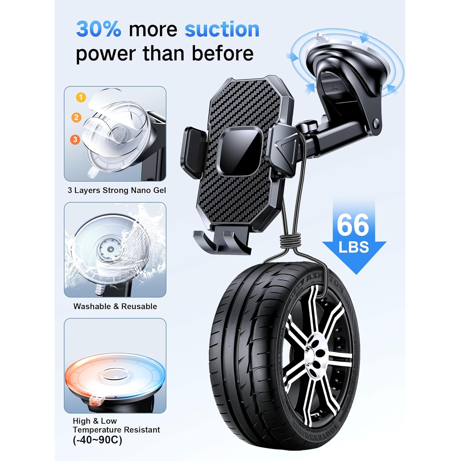 Universal Phone Holder for Car Support Cellulaire Auto Cell Phone Holder Mount Compatible with All 4-7'' Cellphones