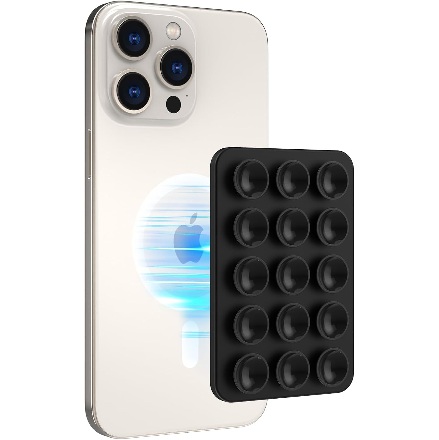 A Silicone Suction Phone Case Stand for iPhone 16/15/14/13/12 Series, Magnetic Suction Cup Phone Mount for iPhone MagSafe Phone Case, Mirror Shower