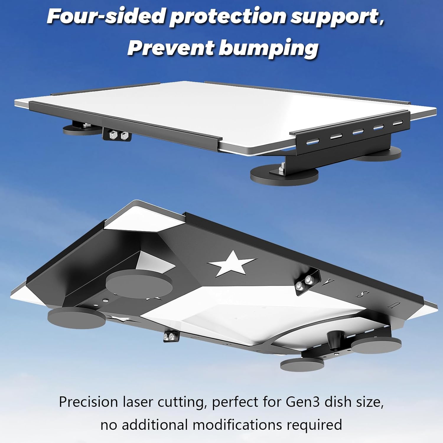 Y Starlink Gen 3 Flat Mount Kit, Starlink Standard Dish Magnetic Quick Release Roof Mount Kit for RV, Vans, Boat, Overlanding
