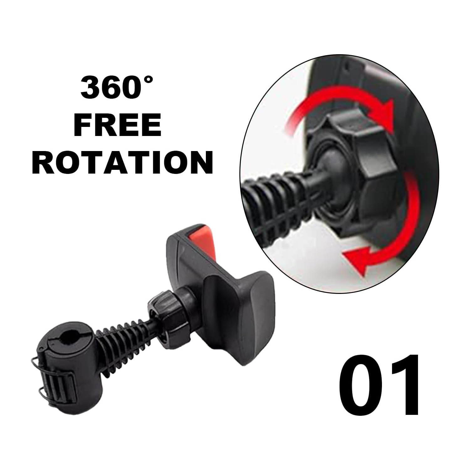 Car Headrest Phone Mount Holder, 360° Swivel, Universal Back Seat Mobile Device Stand, Adjustable