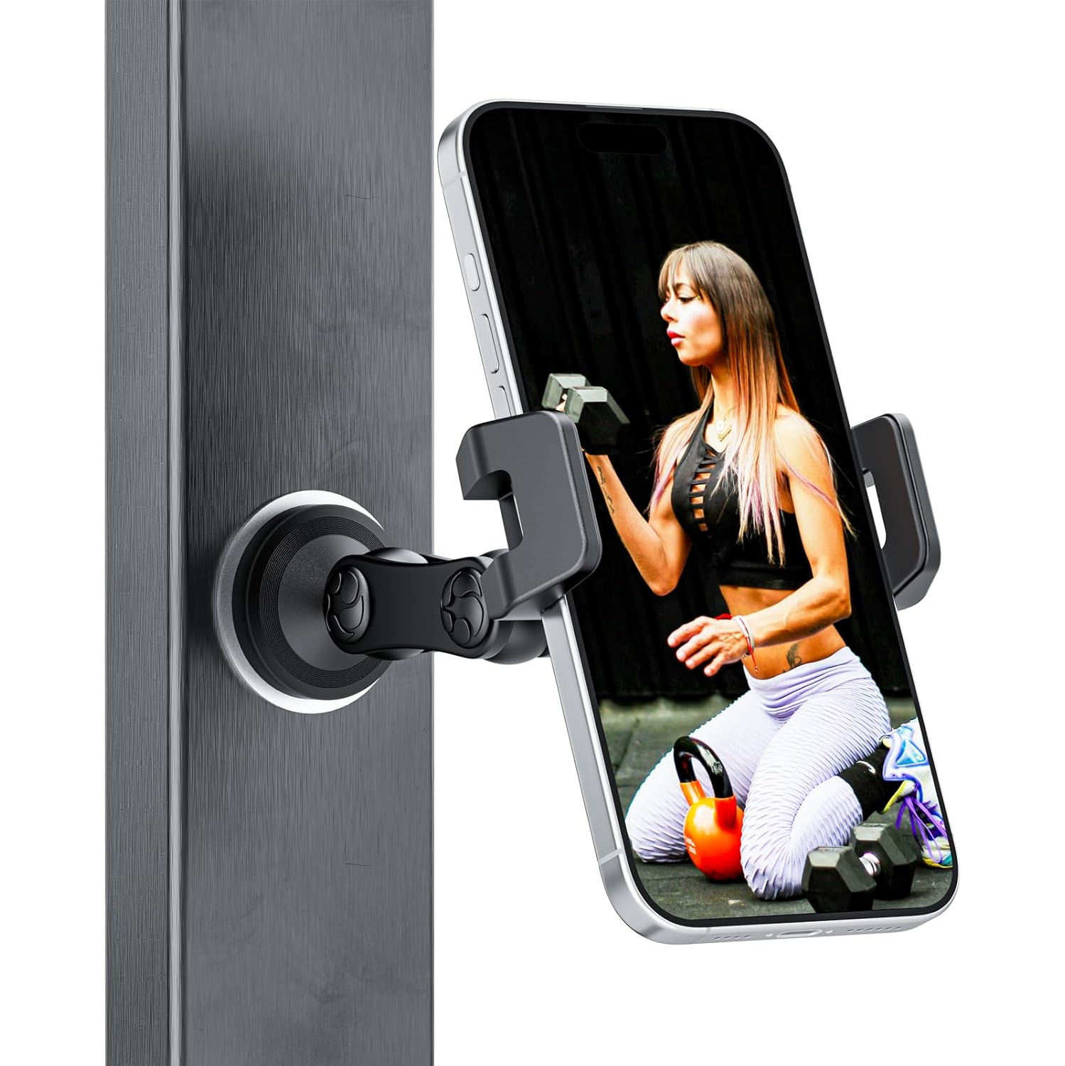 Gym Magnetic Phone Holder Mount, Magnetic Phone Holder Strong Magnets for Gym Accessories Attach to Metal Surface, Phone Mount for Golf Carts Kitchen