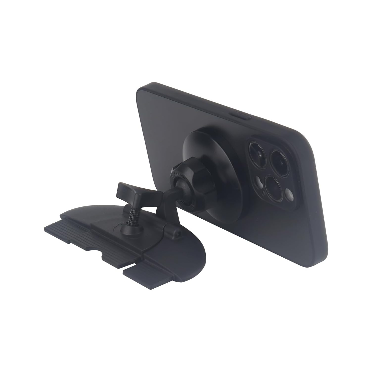 R Magnetic CD Slot Phone Holder for Car, with Magnetic Metal Adapter Compatible with Magsafe iPhones, Non-magsafe Phones
