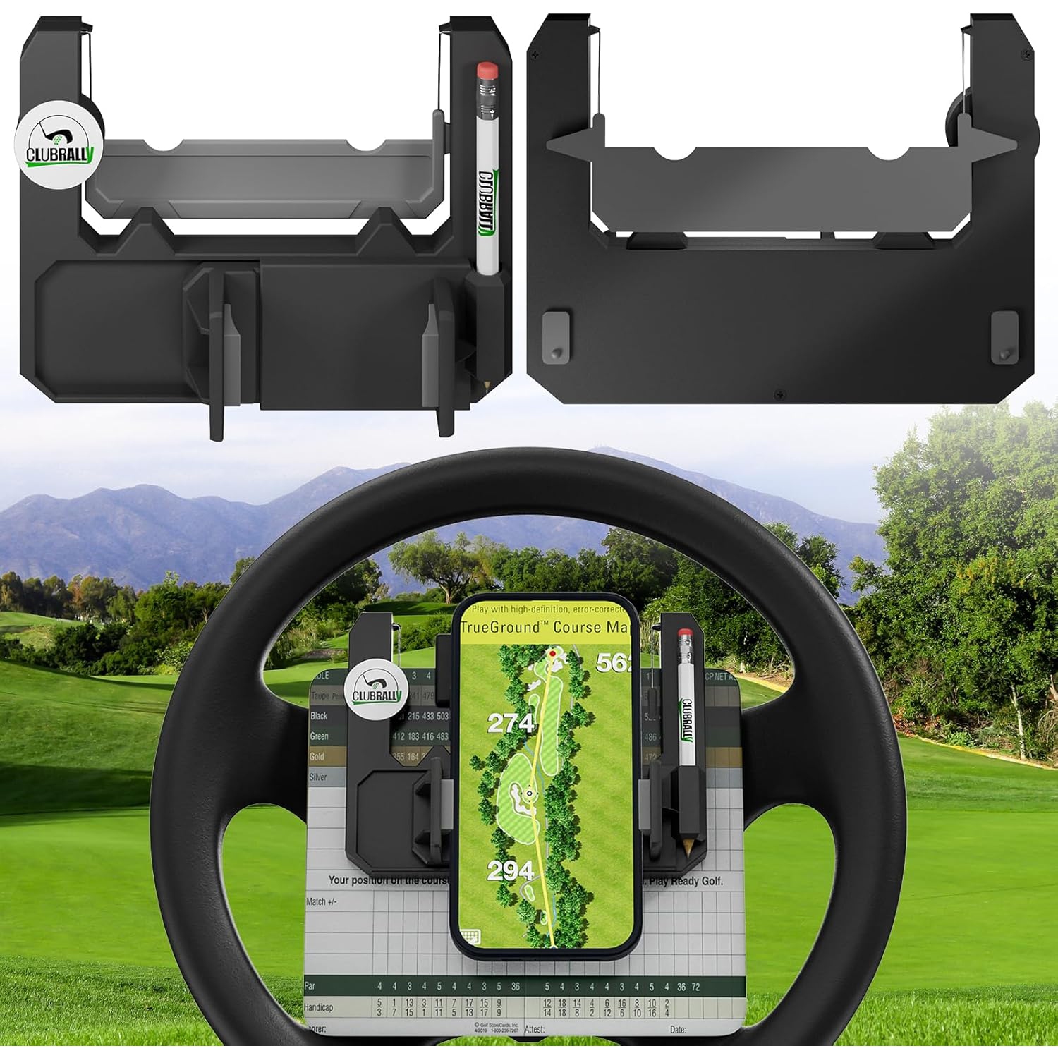 C Golf Cart Steering Wheel Phone Holder for Club Car EZGO Yamaha