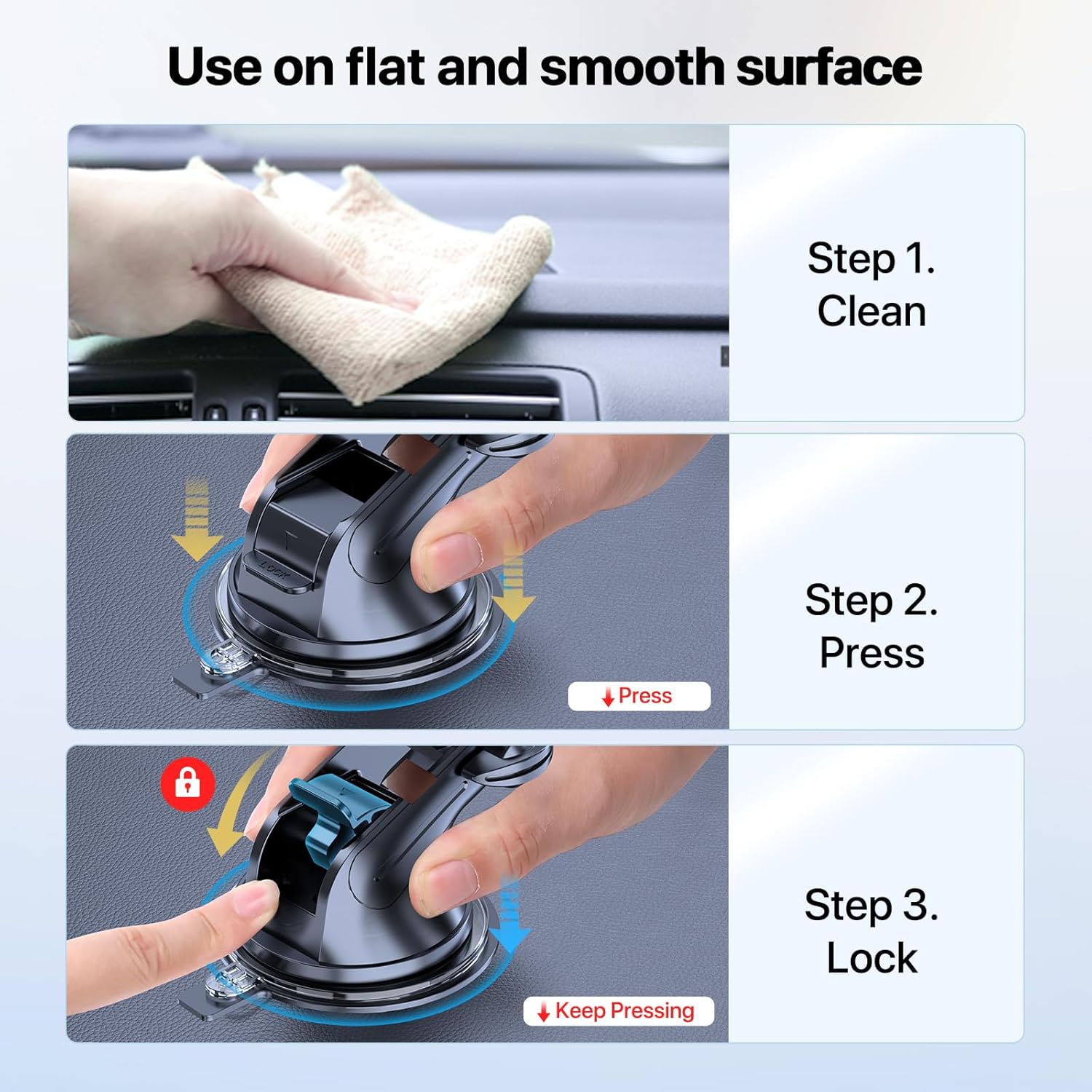 M Phone Holders for Your Car, Multifunctional Car Phone Holder with Suction Cup Base, Hands Free Universal Cell Phone Car Mount, Automobile Phone