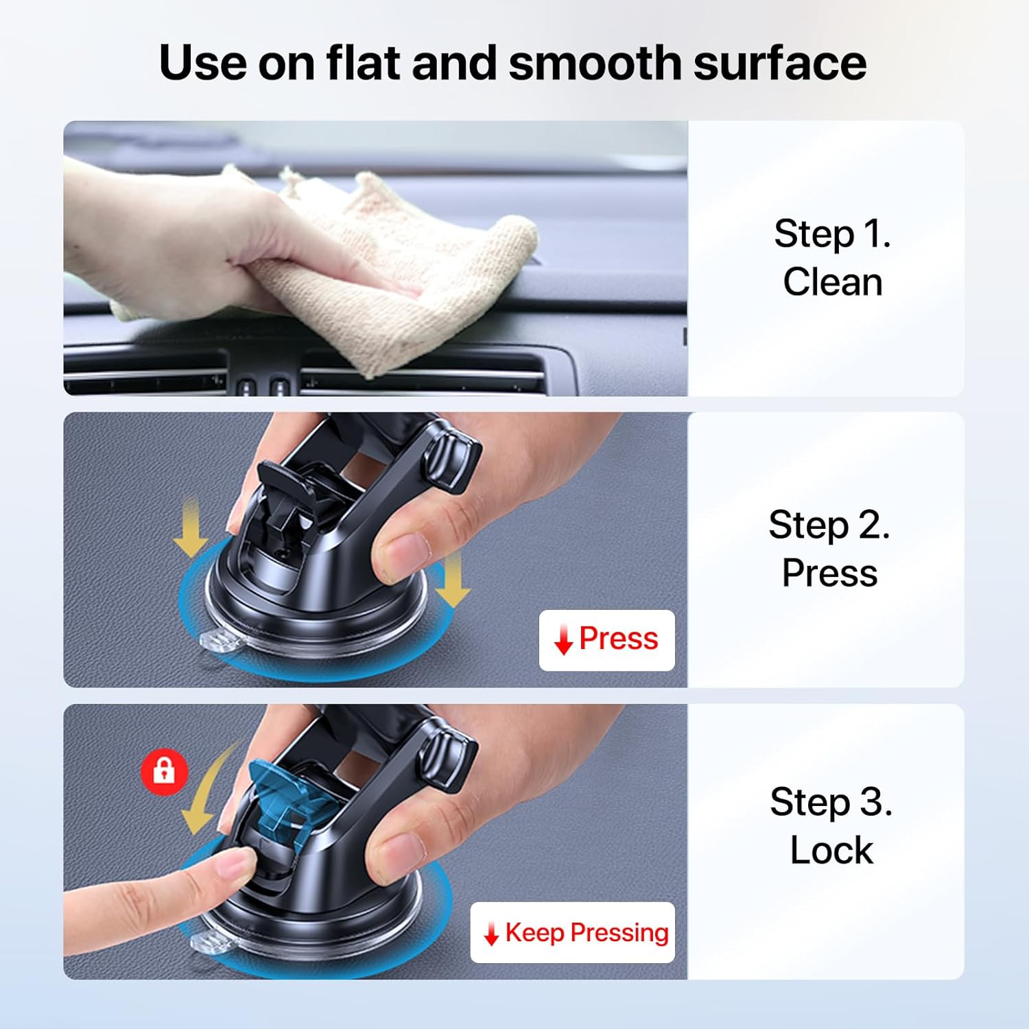 M Phone Holders for Your Car, Multifunctional Car Phone Holder with Suction Cup Base, Hands Free Universal Cell Phone Car Mount, Automobile Phone