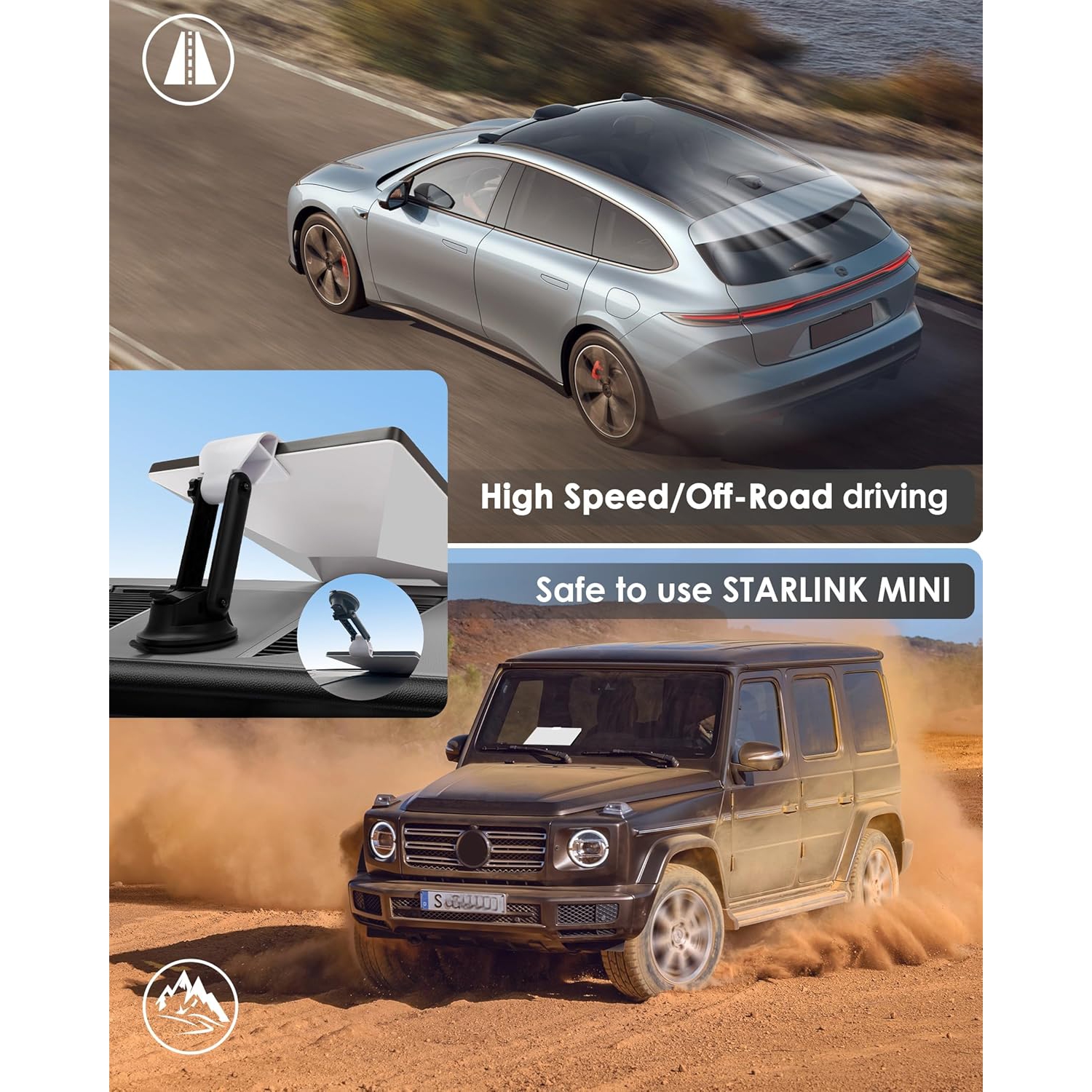 for Starlink Mini Car Mount,Starlink Mini Suction Cup Roof Mount Kit Accessories Magnetic Rv Roof Rack Dash Pole