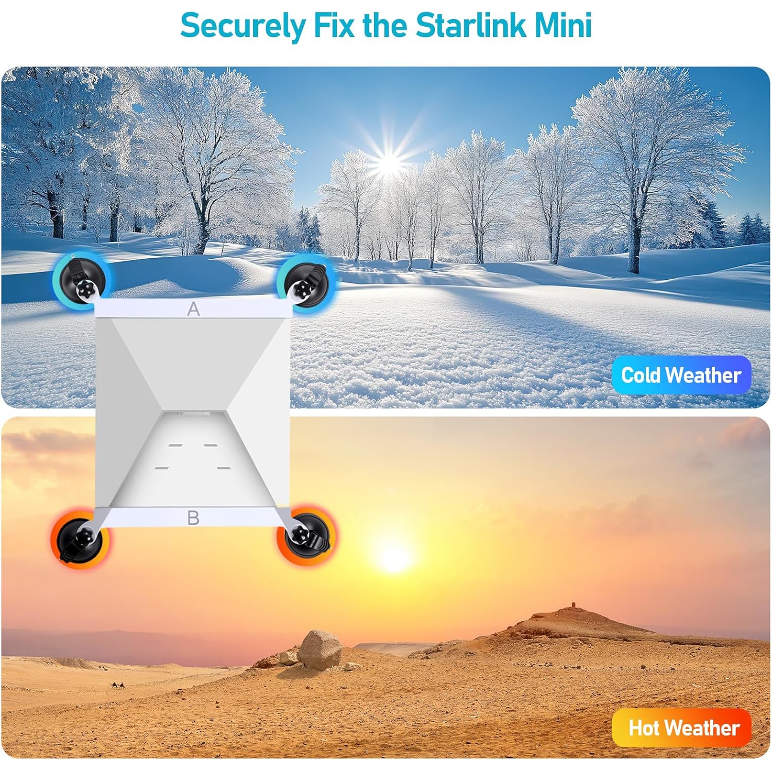 d Starlink Mini Mount - Suction Cup Car Mount for Star Link Mini Accessories Mounting Kit for Vehicle Windows and Sunroofs Starlink Mini Roof Holder