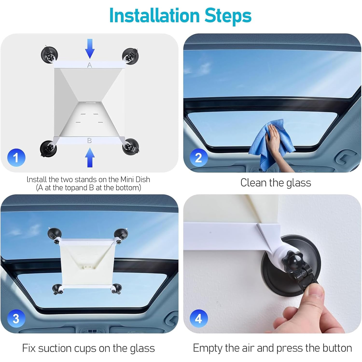 d Starlink Mini Mount - Suction Cup Car Mount for Star Link Mini Accessories Mounting Kit for Vehicle Windows and Sunroofs Starlink Mini Roof Holder