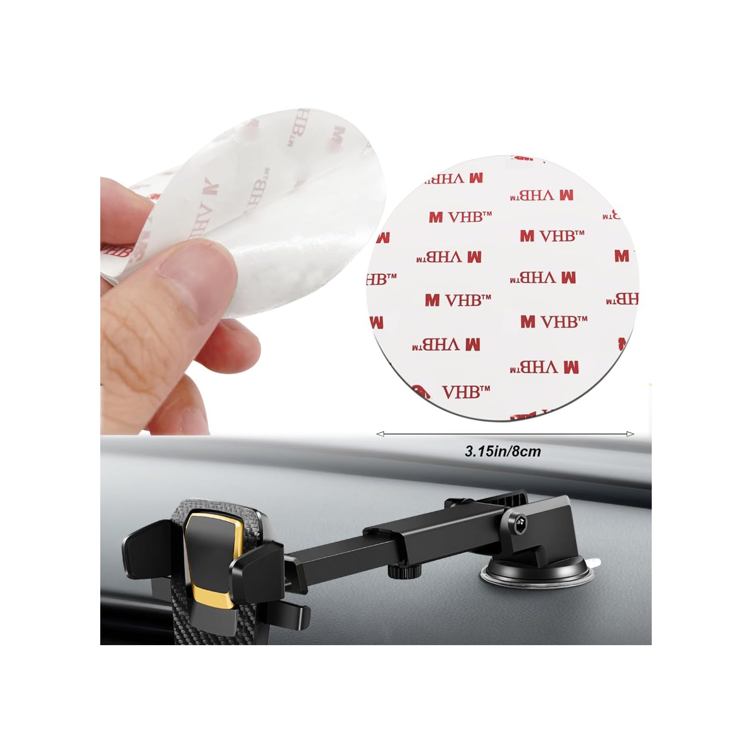 10 Pack 80mm Circular Double Sided Sticky Pads, Strong Car Sticky Adhesive Replacement for Car Mount Mounting Holder Disk Windshield GPS Camera Lock