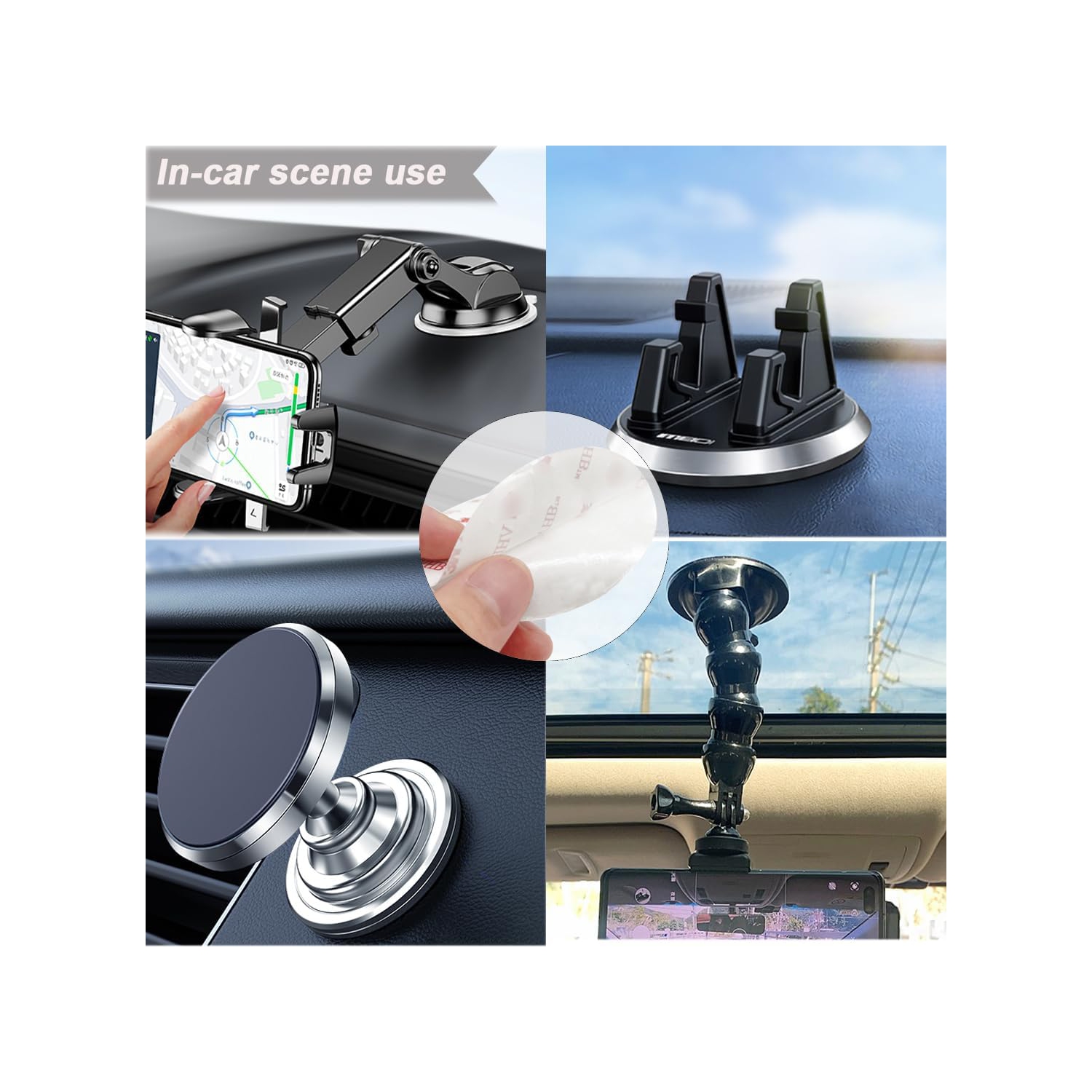10 Pack 80mm Circular Double Sided Sticky Pads, Strong Car Sticky Adhesive Replacement for Car Mount Mounting Holder Disk Windshield GPS Camera Lock