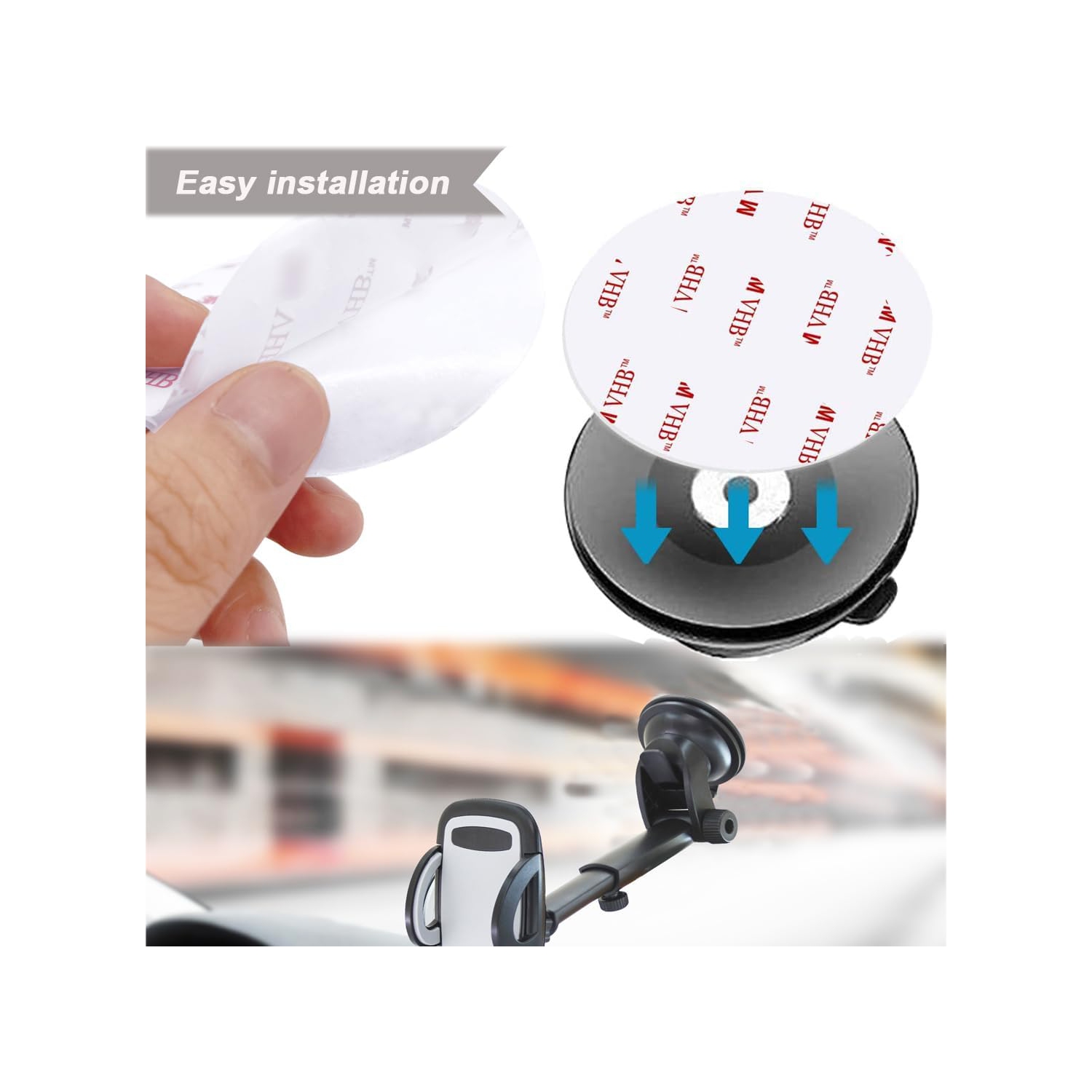 10 Pack 80mm Circular Double Sided Sticky Pads, Strong Car Sticky Adhesive Replacement for Car Mount Mounting Holder Disk Windshield GPS Camera Lock