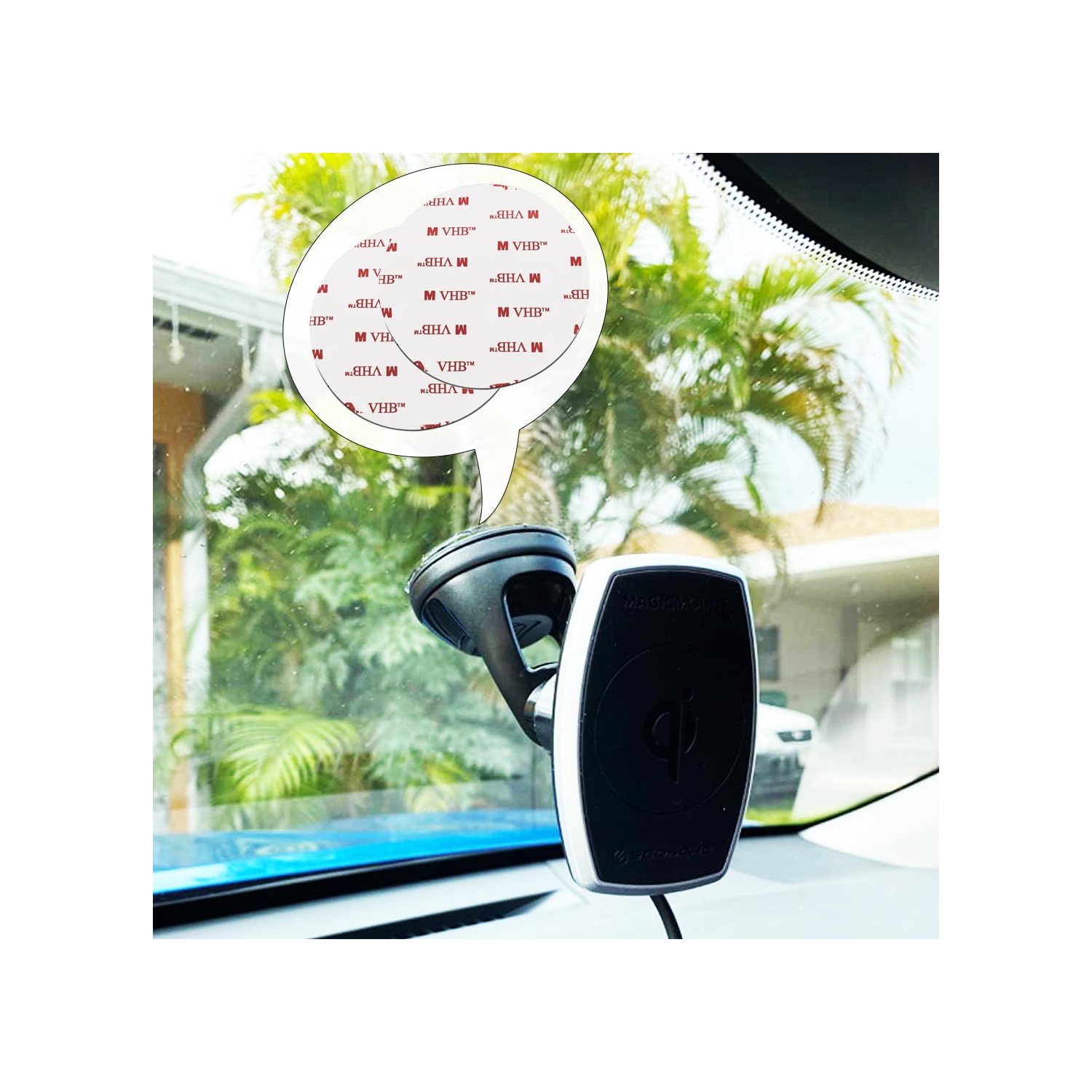 10 Pack 80mm Circular Double Sided Sticky Pads, Strong Car Sticky Adhesive Replacement for Car Mount Mounting Holder Disk Windshield GPS Camera Lock