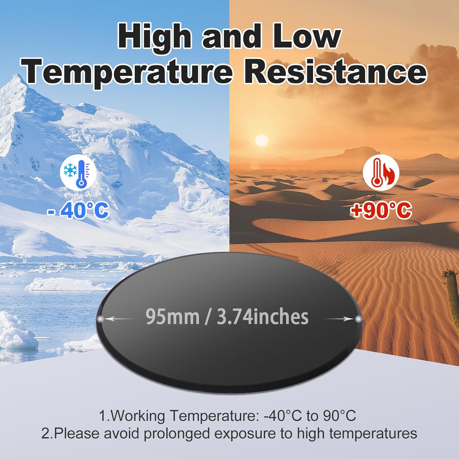 Dashboard Pad Mounting Disk for Suction Cup Mount, 2pcs Adhesive Disc for Car Phone Holder Base, Large Sticky Plastic Dsk Replacement for Garmin GPS,