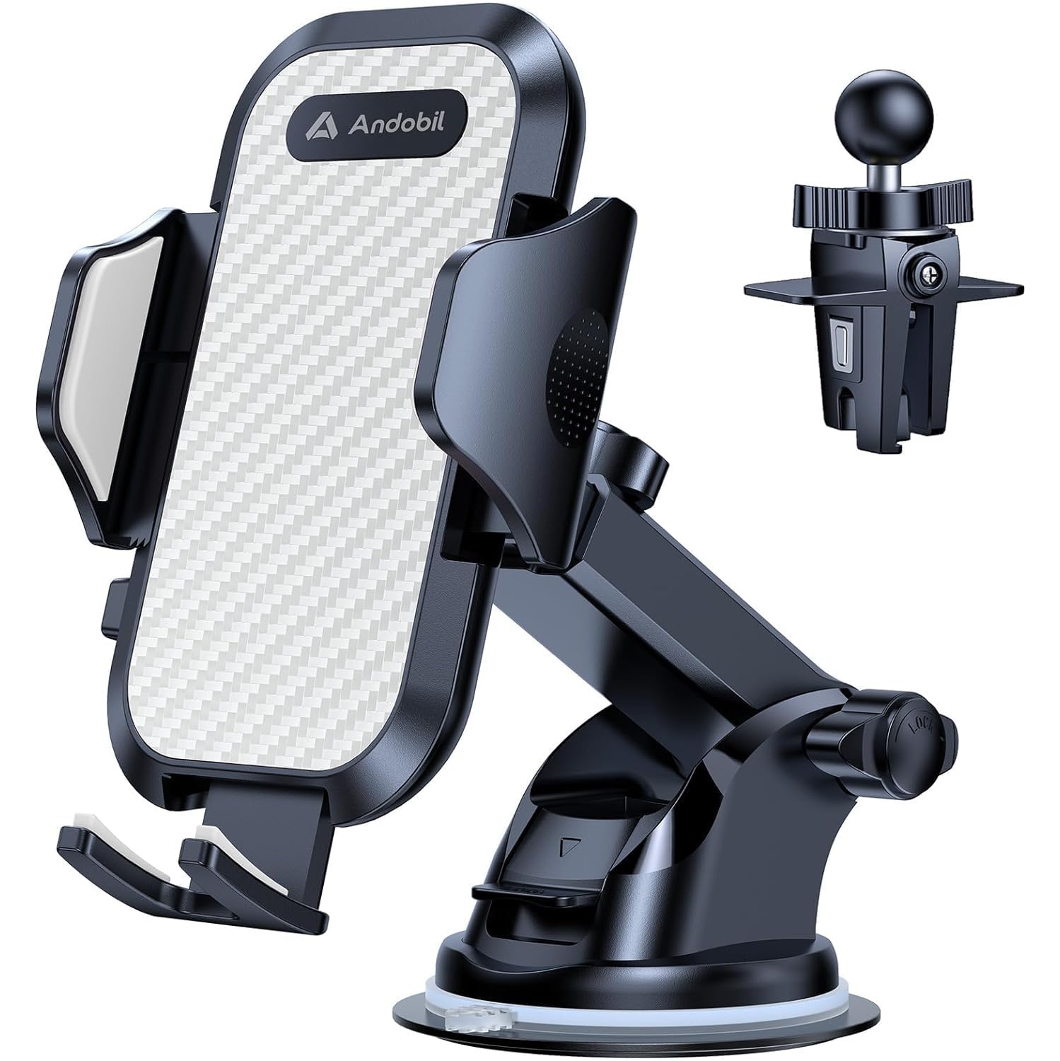 a Car Phone Holder Mount Cell Phone Holder Car - Easy Clamp Hands Free Compatible with Dashboard-Windshield-Vent iPhone 16 15 14 13 12 Pro Max,